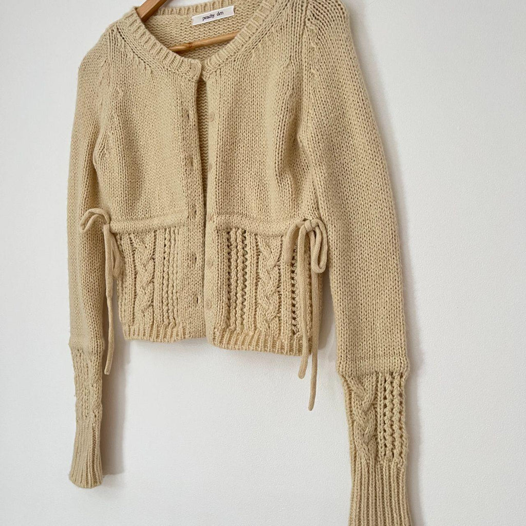 Peachy Den GABRIELLE Knit Cardigan in Buttercup.