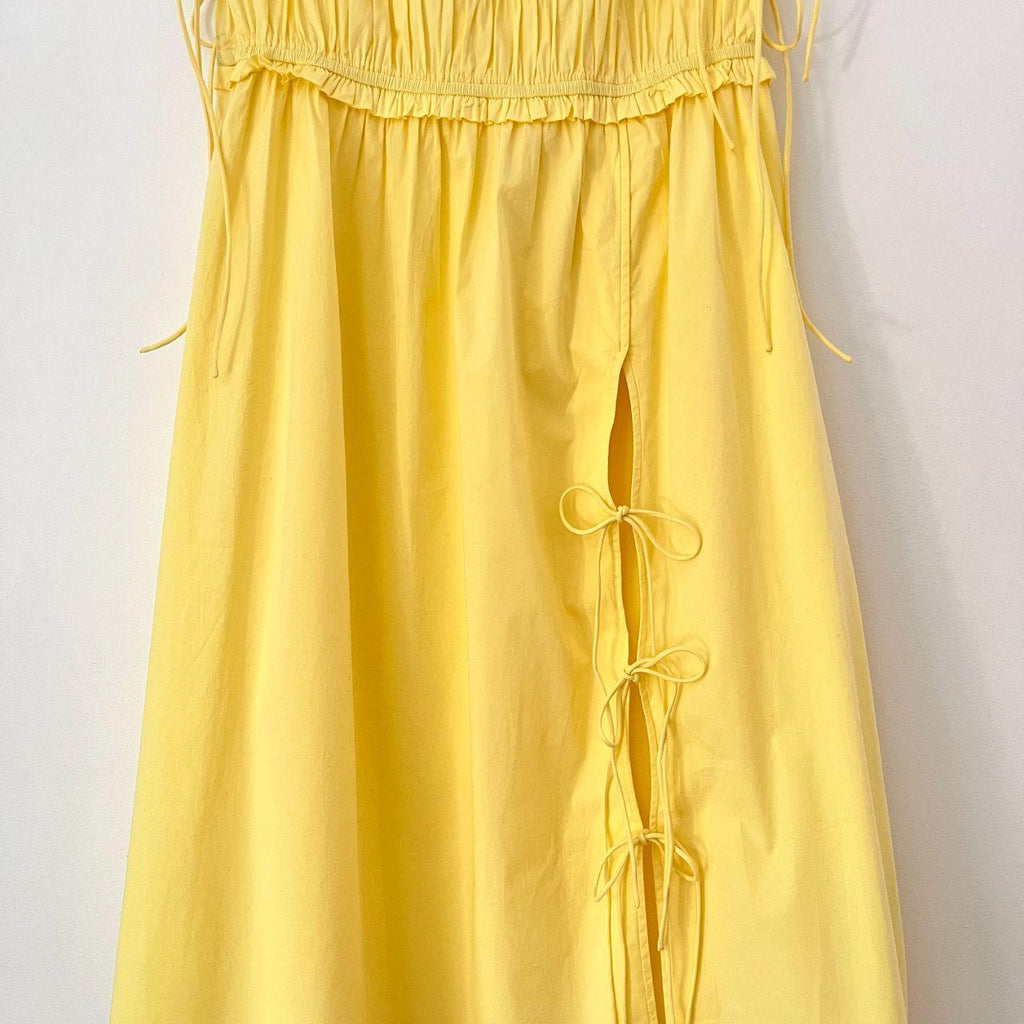 Damson Madder CHARLOTTE Midi Skirt in Yellow.