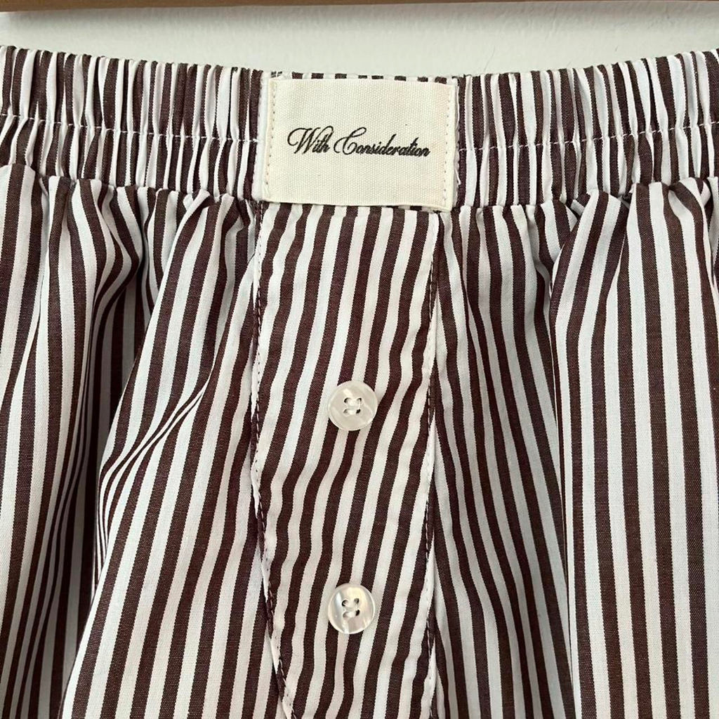 With Consideration Boxer Stripe Shorts.