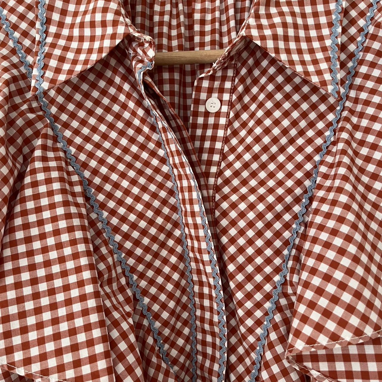 Lee Mathews HAZEL Ruffled Gingham Mini Dress in Red.