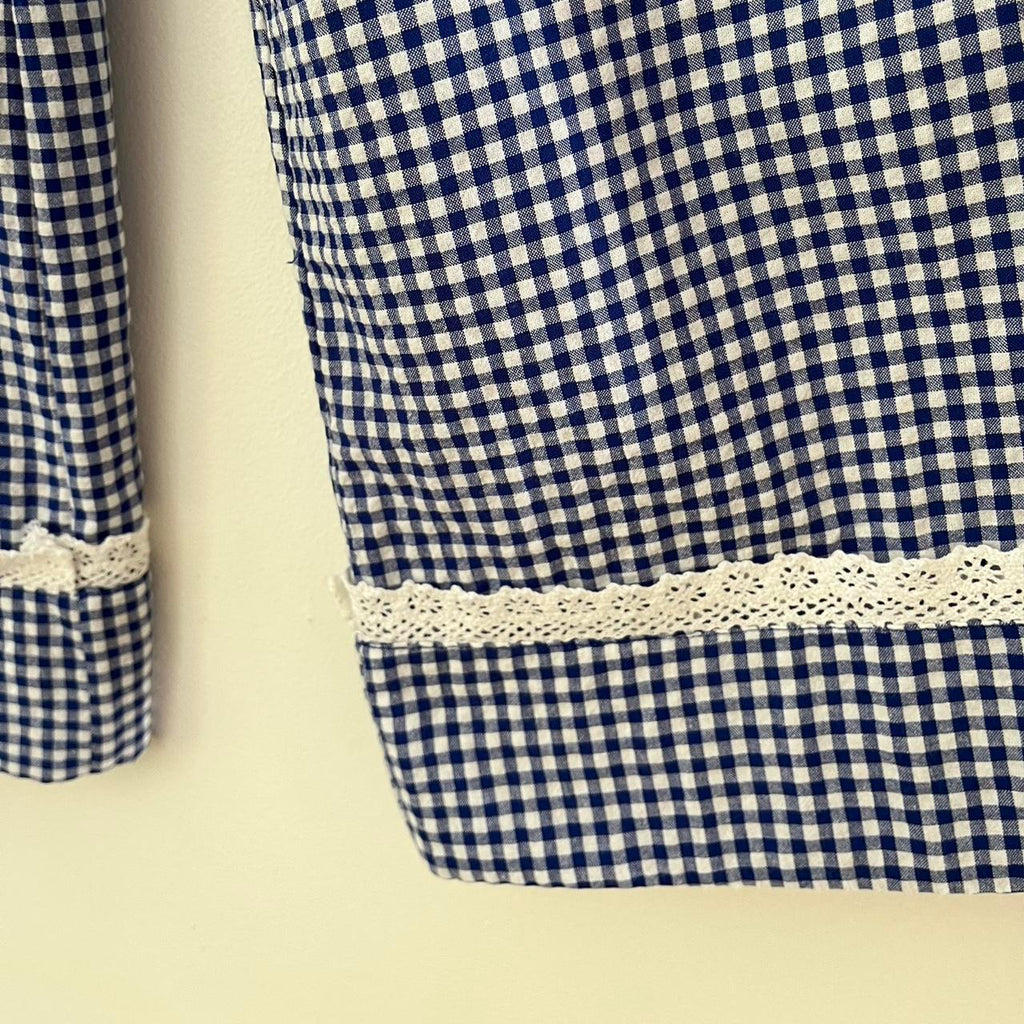 Shrimps BNWT VALENTINA Wide Leg Pants in Blue Check Size 8/S.