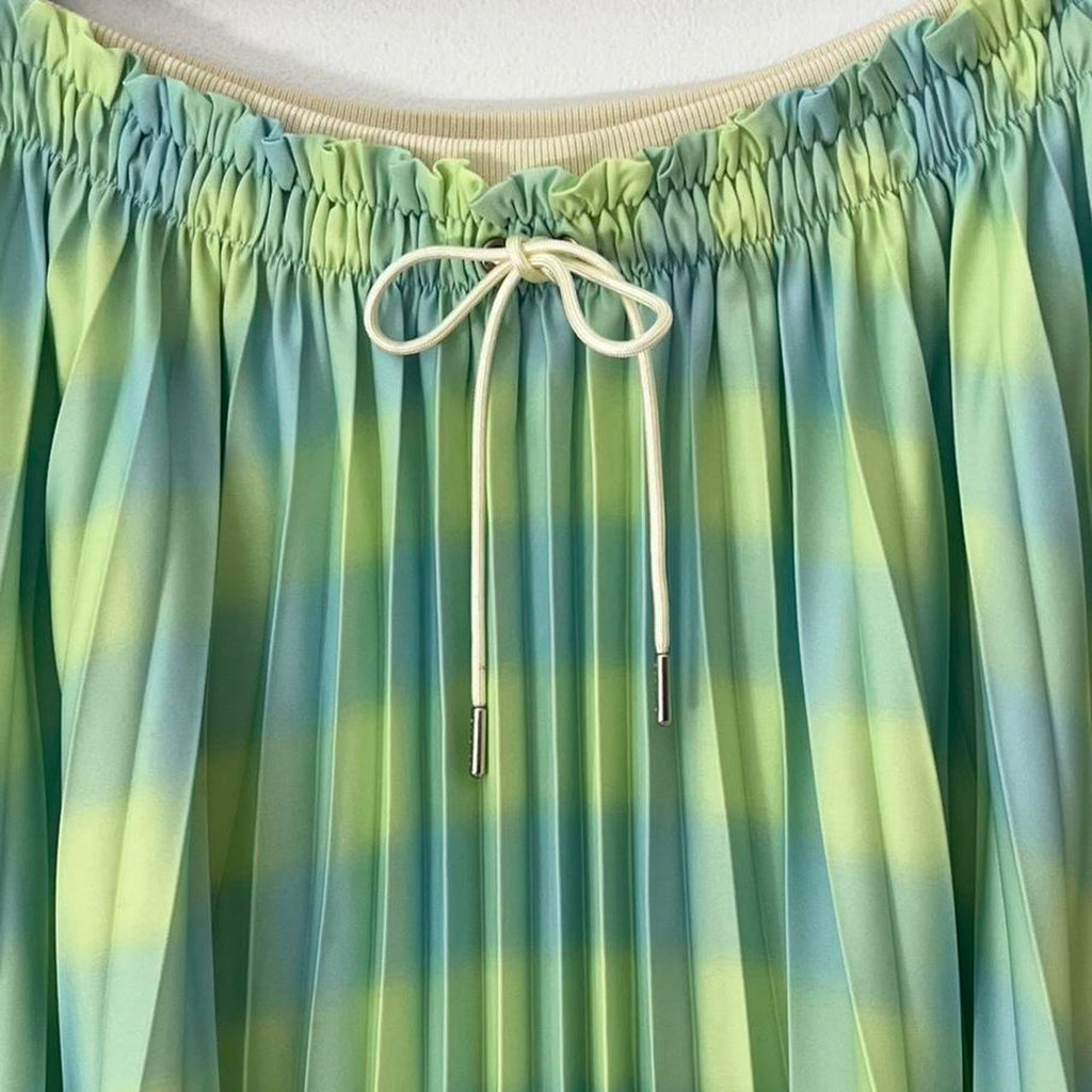 Proenza Schouler White Label DIFFUSED GINGHAM georgette pleated skirt.