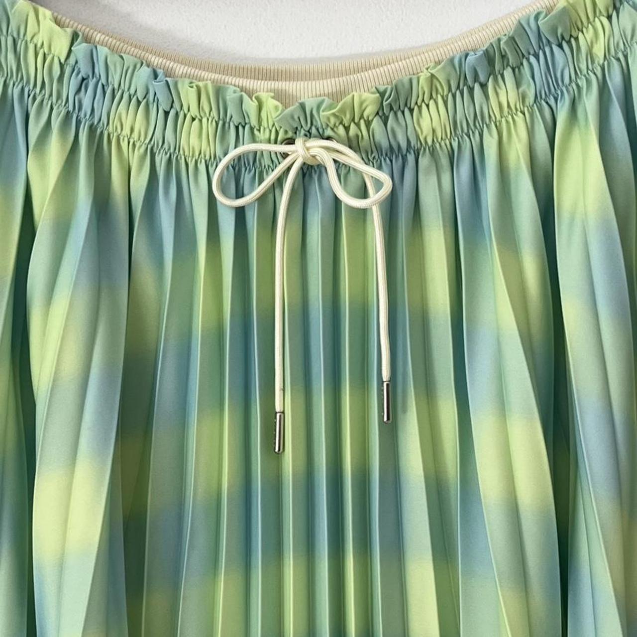 Proenza Schouler White Label DIFFUSED GINGHAM georgette pleated skirt.