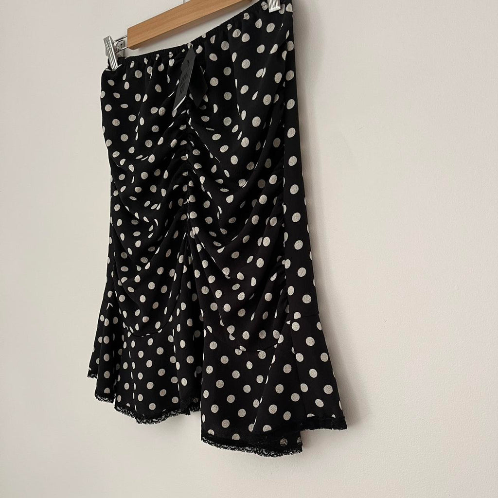 Anna Sui BNWT RUCHED Polka Dot Skirt.