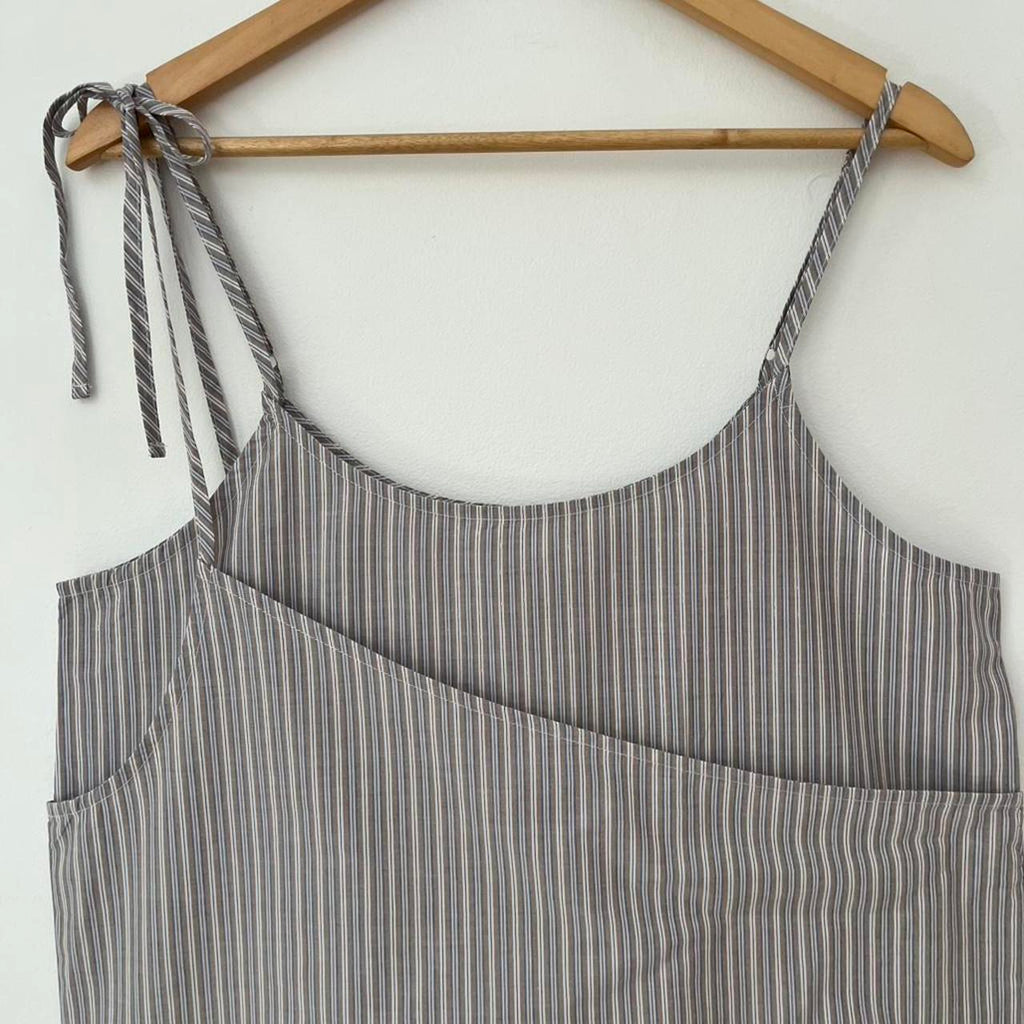 Deiji Studios BNWT DOUBLE LAYER Dress in Sea Stripe.