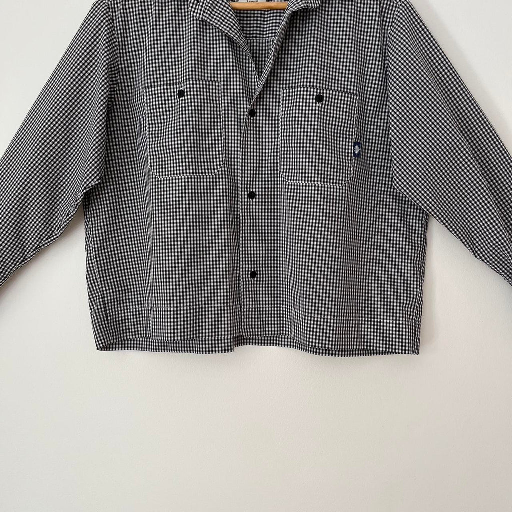 Danton France Checked Cropped Shirt.
