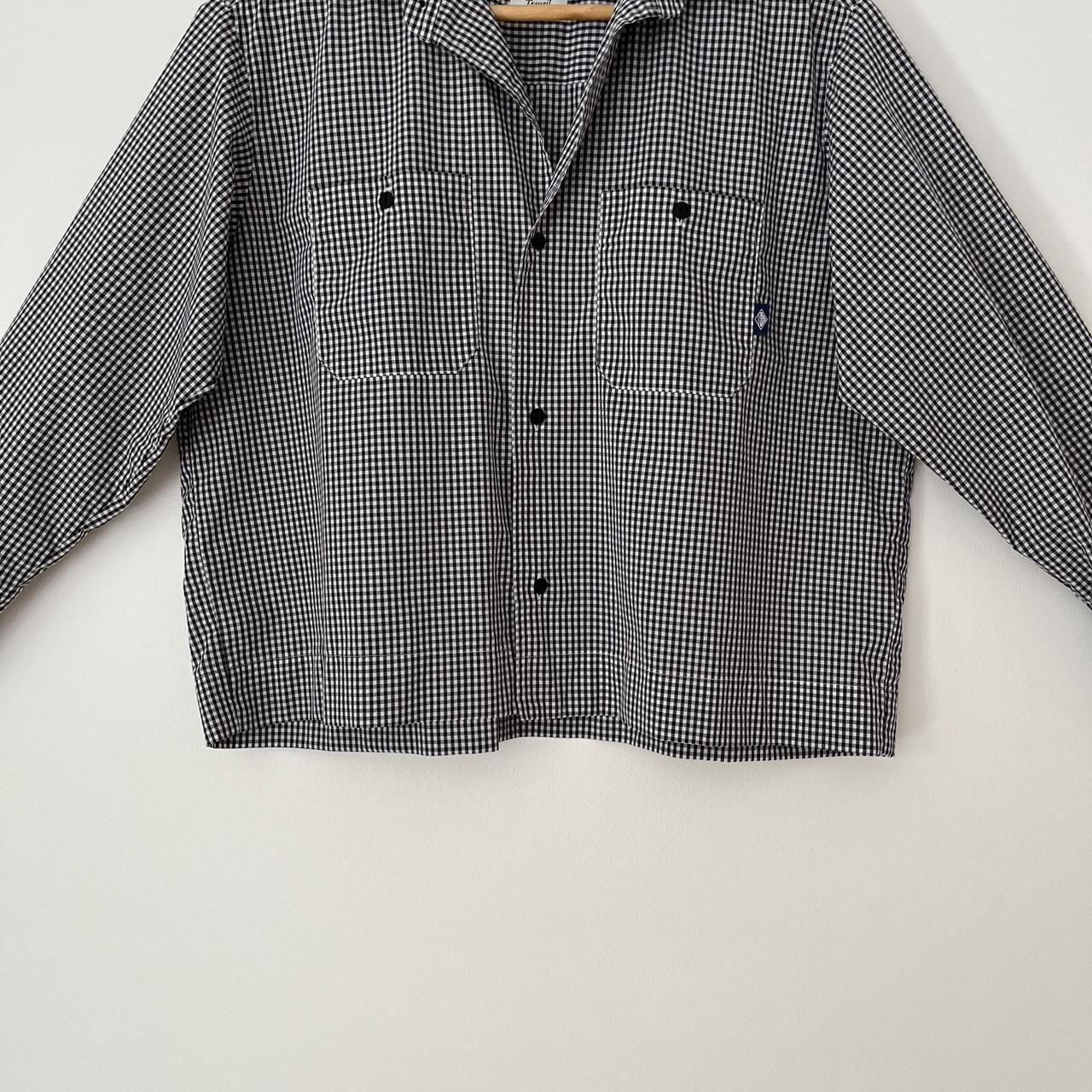 Danton France Checked Cropped Shirt.