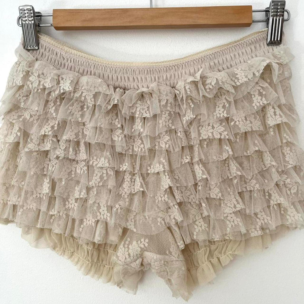 Free People FEELING FOR Lace Shorties/Bloomers in Tea.