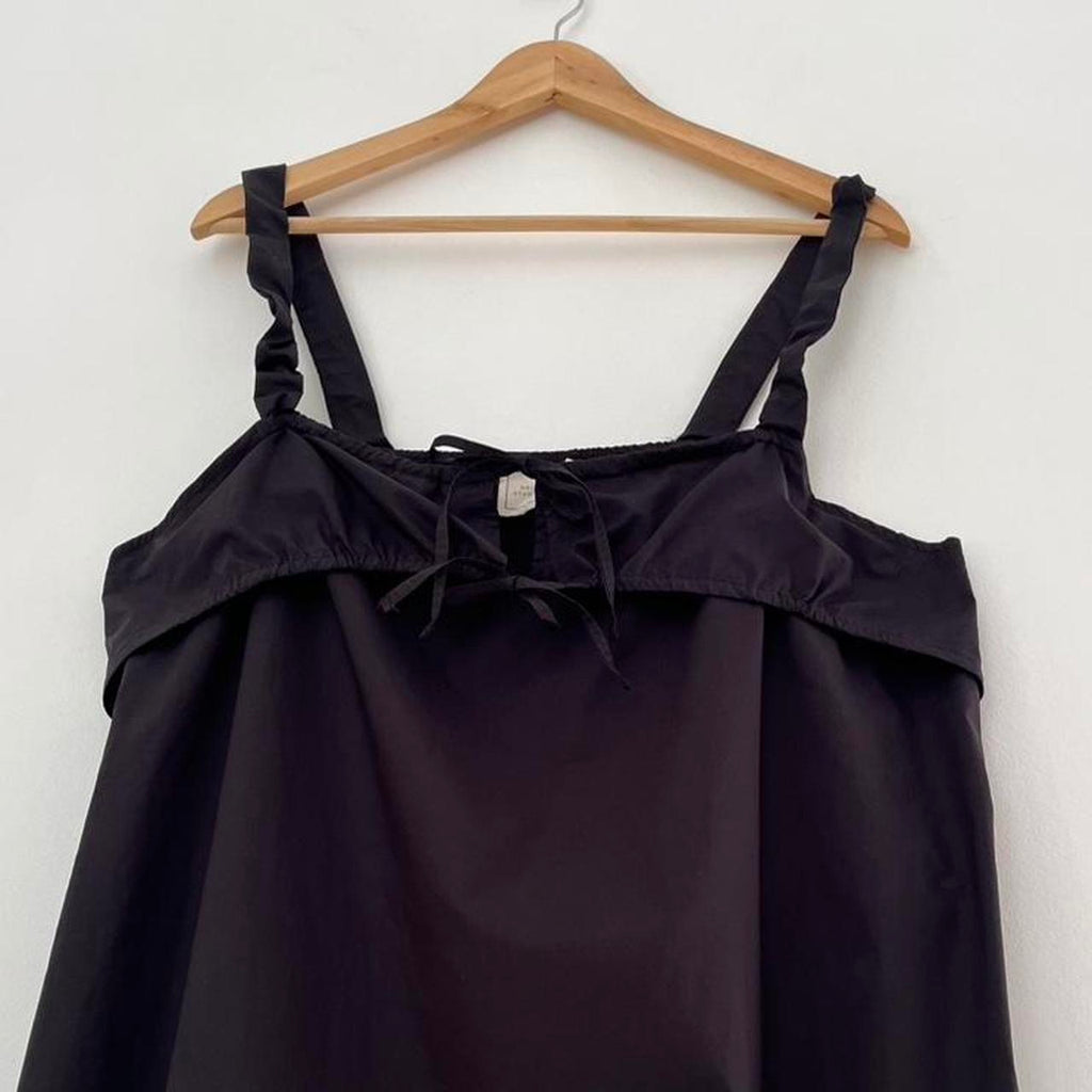 Deiji Studios RUCHED TIE Midi Dress in Black.