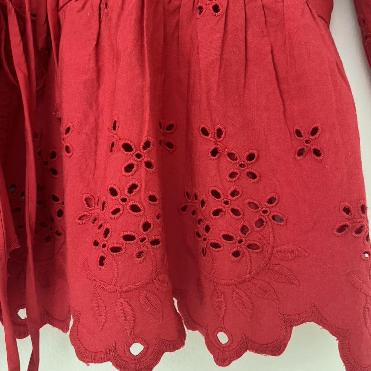 Damson Madder BNWT LANA Broderie Anglaise Blouse in Red.