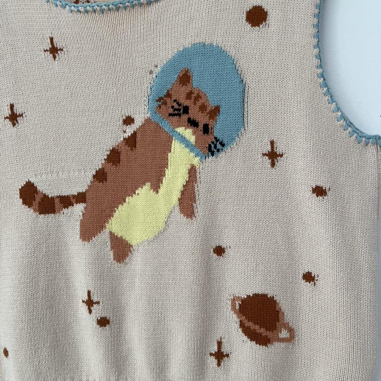 Hèrlian Astronaut Cat Knitted Vest.