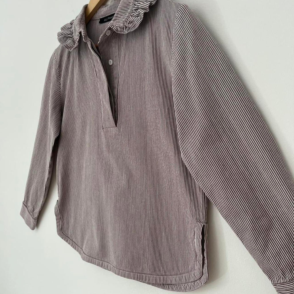 Alpha 60 Ruffle Collar Blouse.