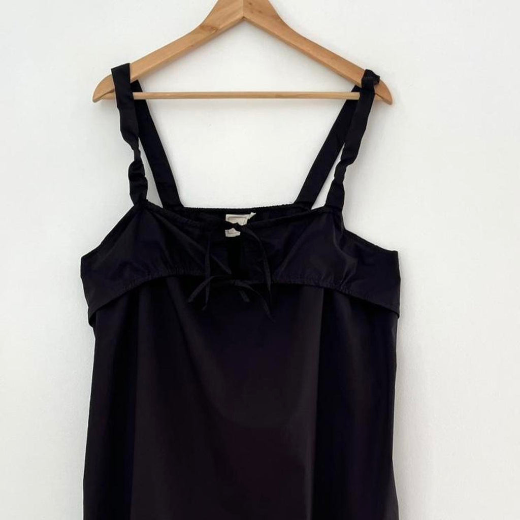 Deiji Studios RUCHED TIE Midi Dress in Black.