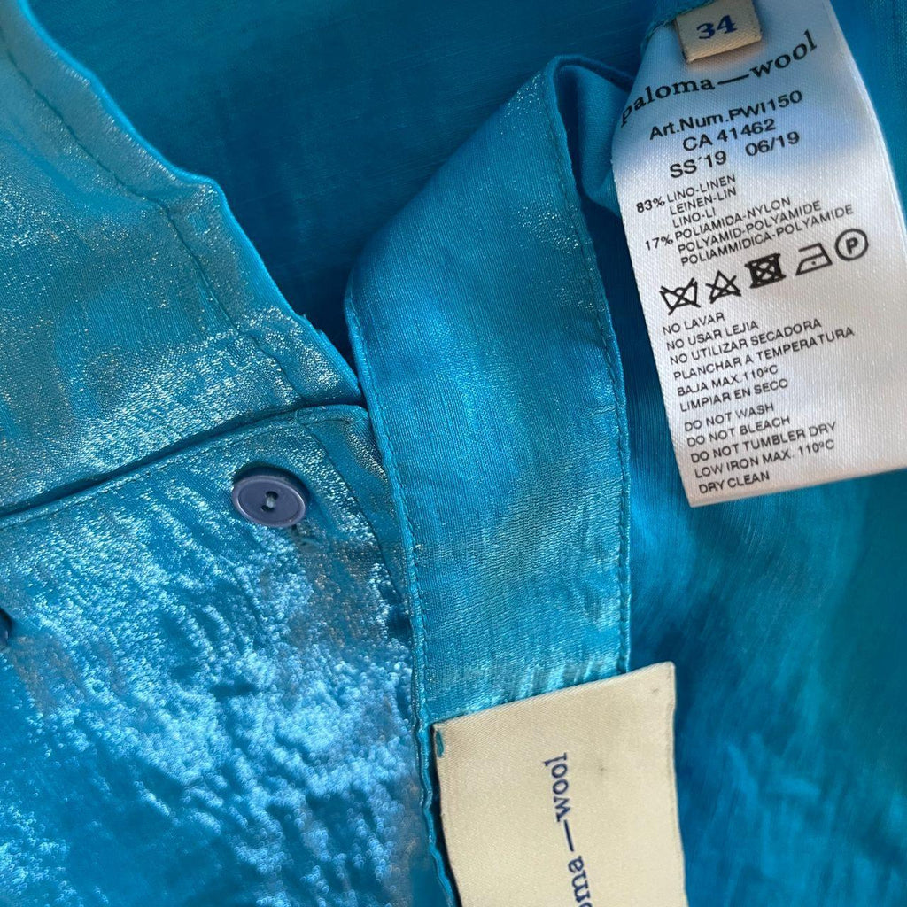 Paloma Wool Halter Crop Top in Blue.