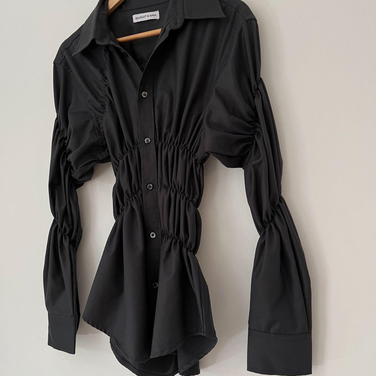 Scarlet &amp; Sam SCRUNCHED Shirt in Charcoal.