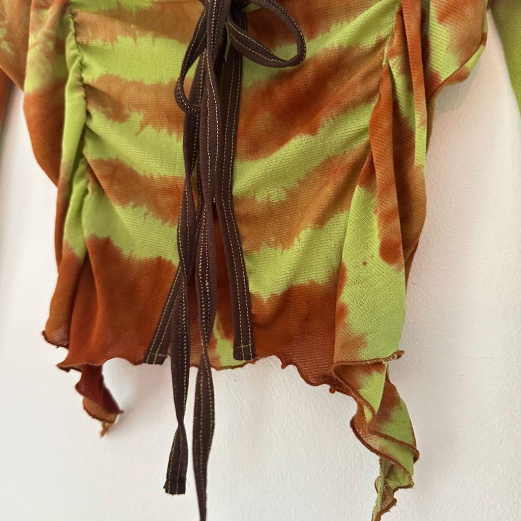 Maroske Peech BUTTERLY Crop in Green & Brown Size XS.