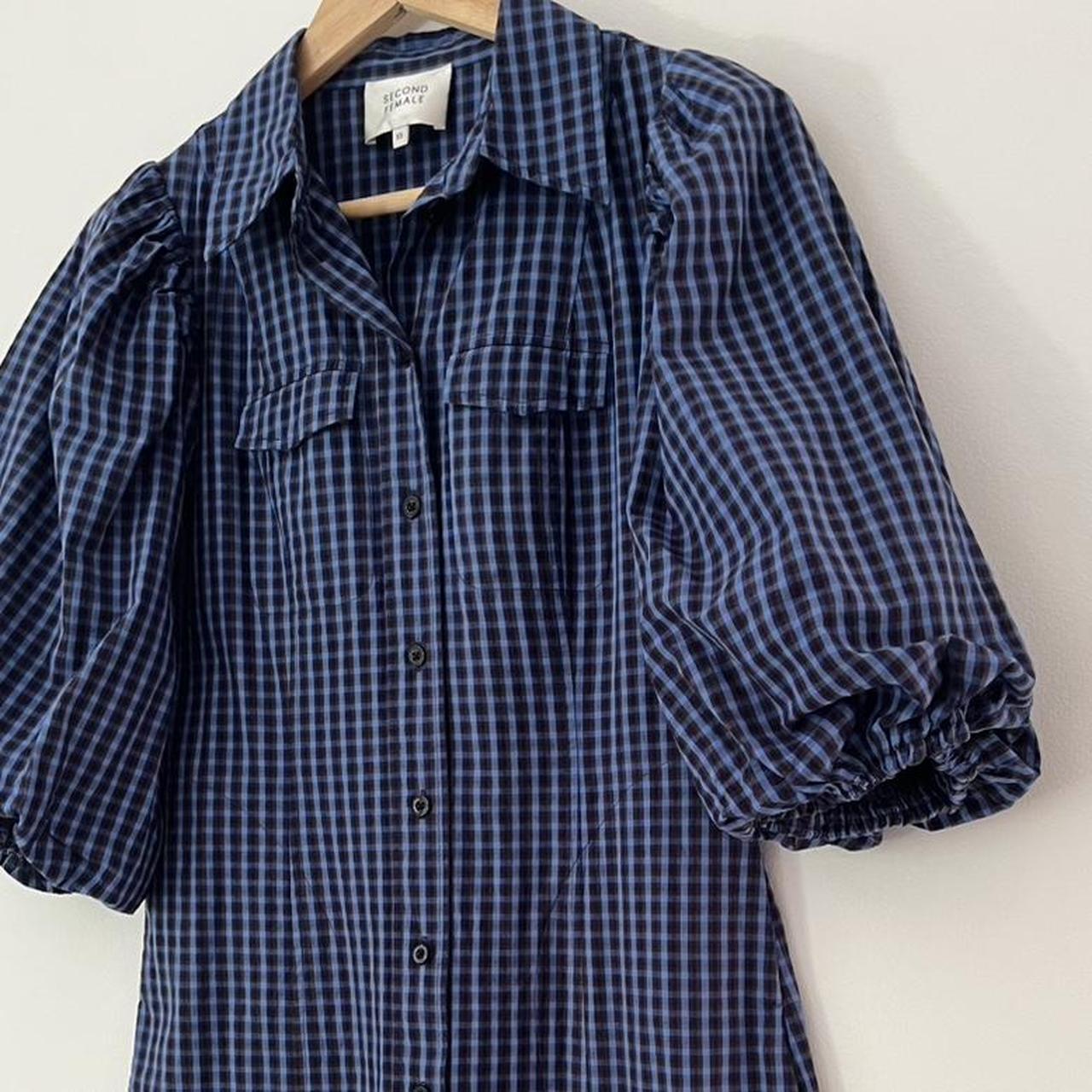 Second Female Gingham Mini Dress in Blue.