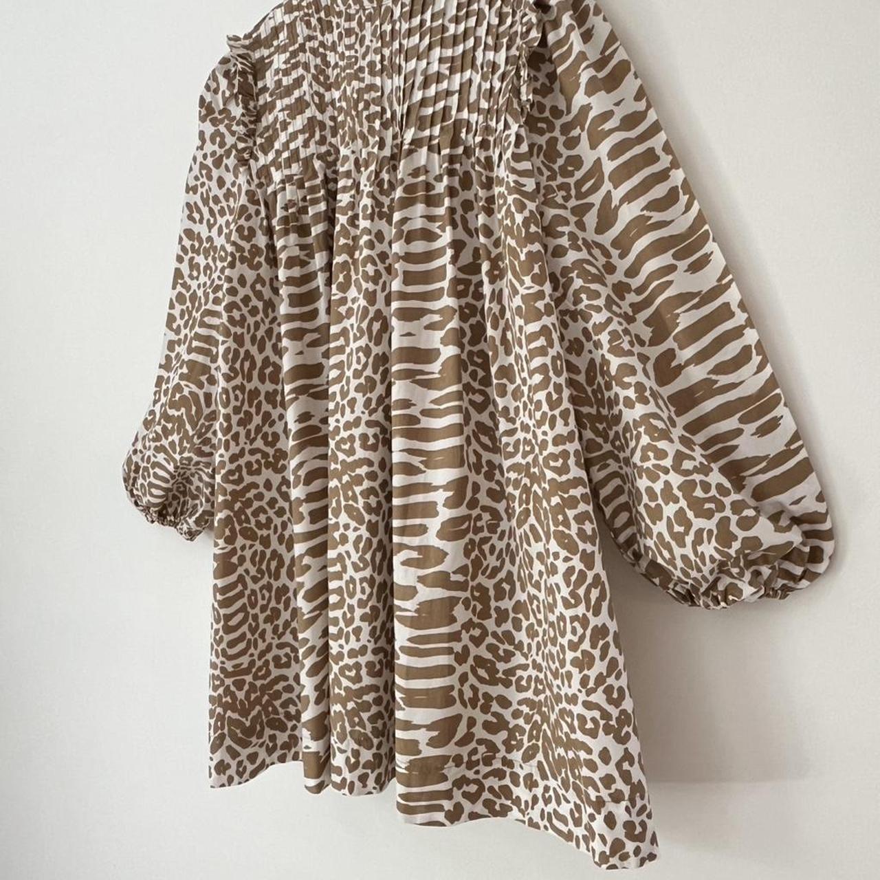 Ganni Poplin Leopard Print Mini Dress.