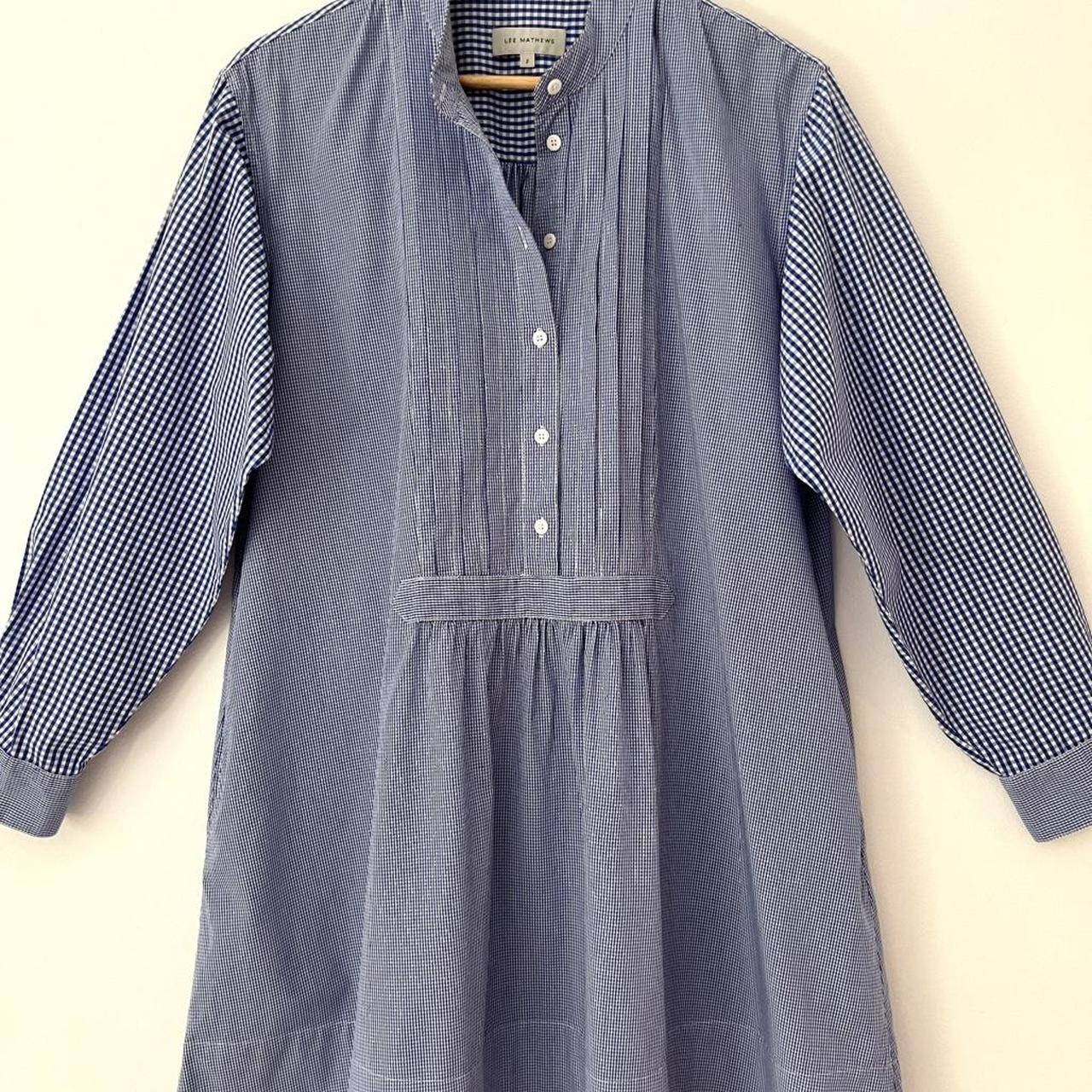 Lee Mathews Pin-tuck Gingham Tunic/Dress.