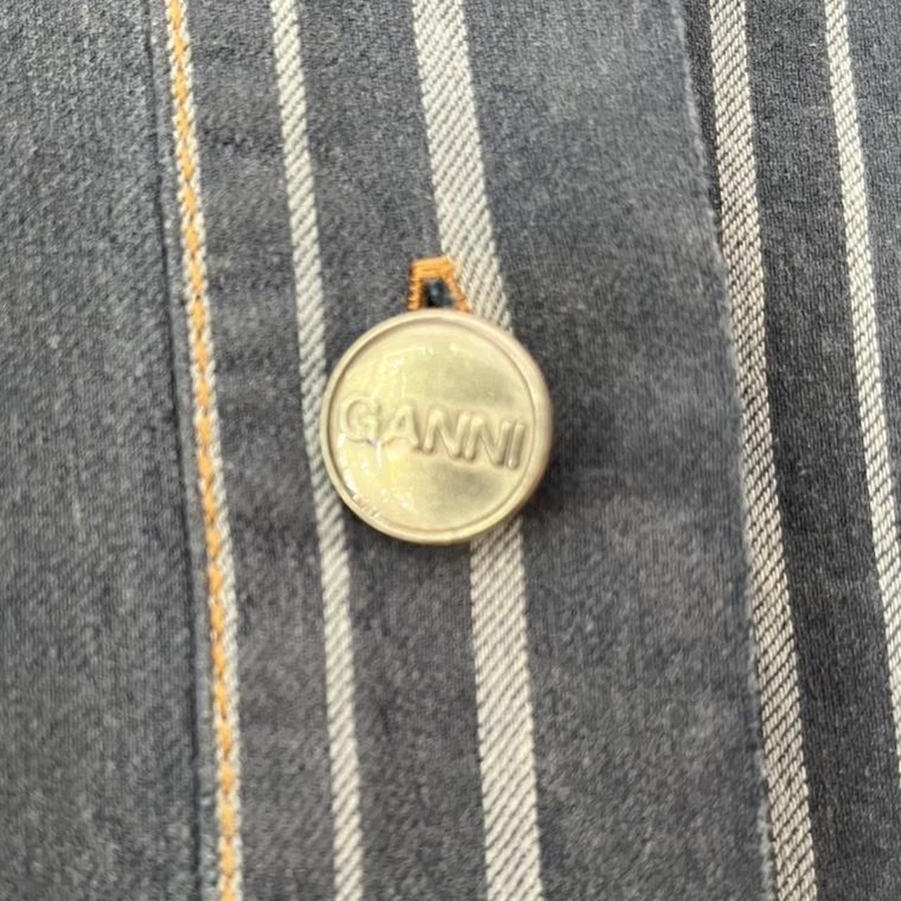 Ganni BNWT Striped Denim Mini Shirt Dress.