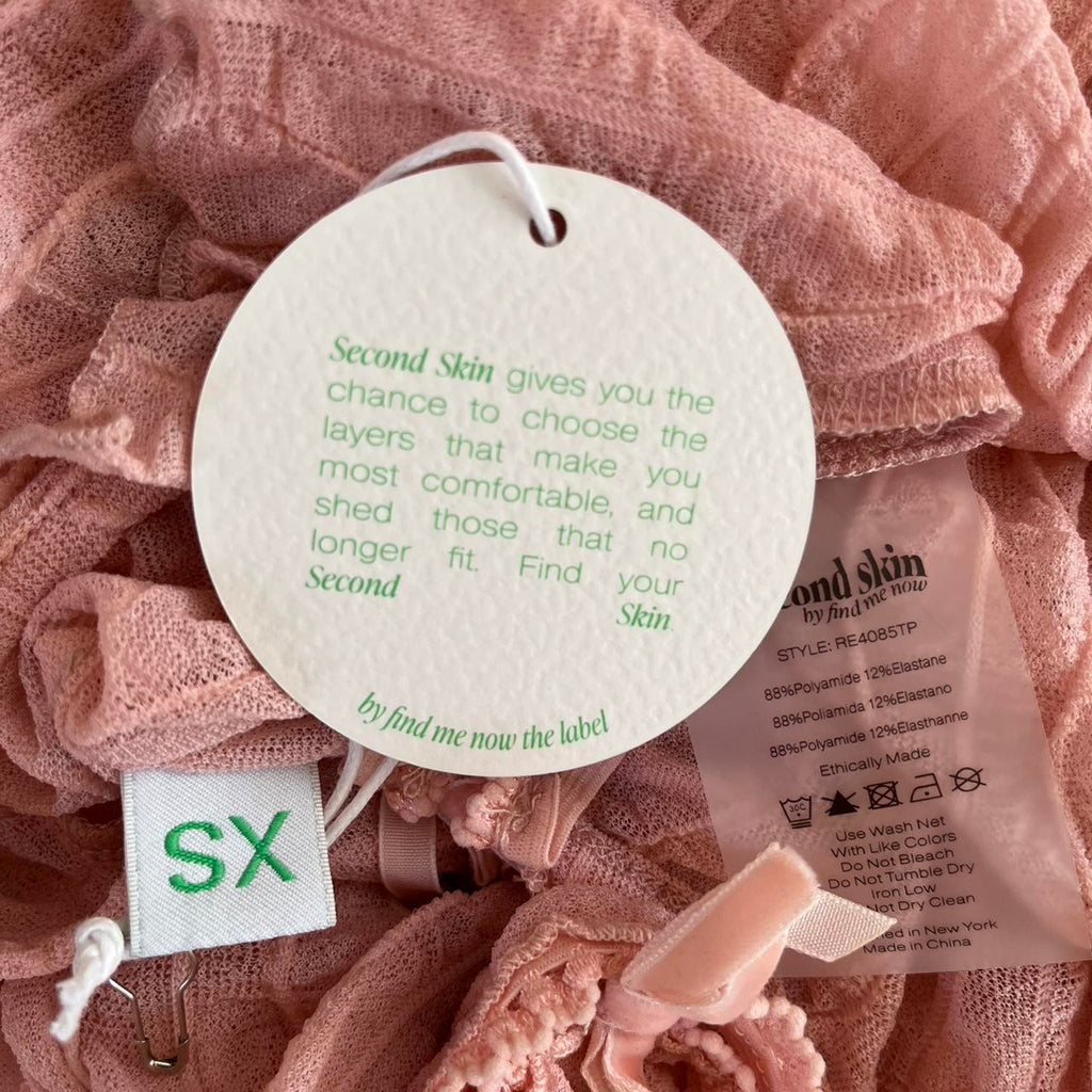 Second Skin by Find Me Now The Label BNWT ROSS BOW Mockneck Top in Icy Pink.