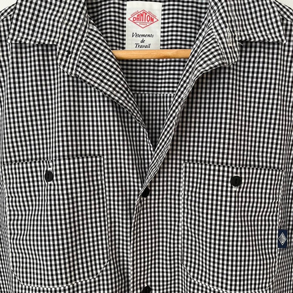 Danton France Checked Cropped Shirt.