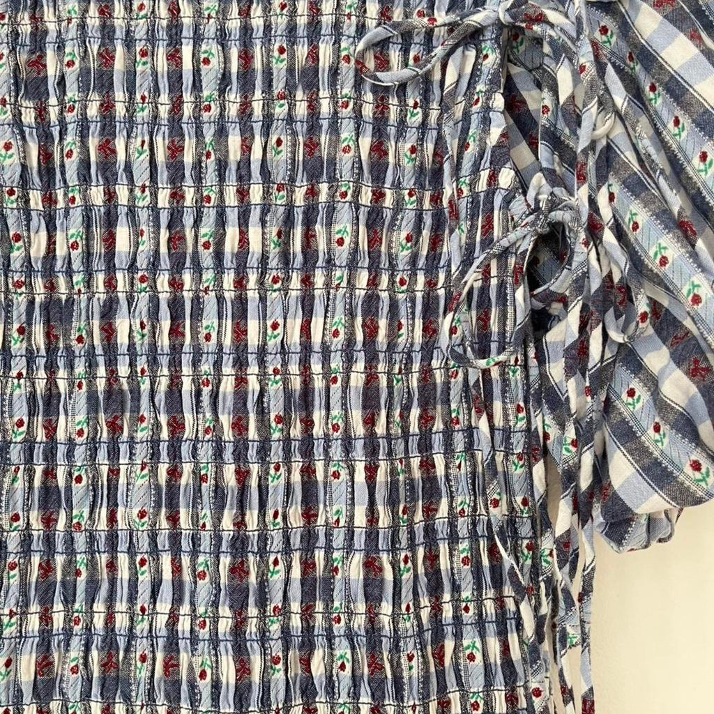 Damson Madder BECCA Bubble Mini Dress in Navy.