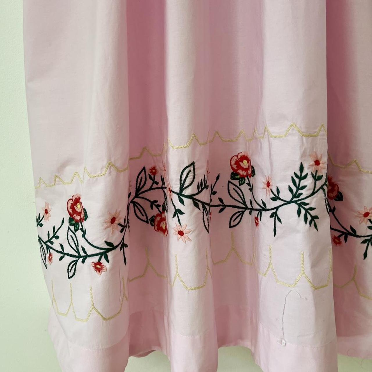 Damson Madder DAKOTA Floral Embroidered Dress in Pink.