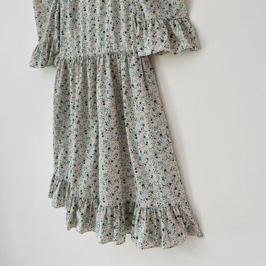 Batsheva KATE Ruffled Floral-Print Cotton Mini Dress.