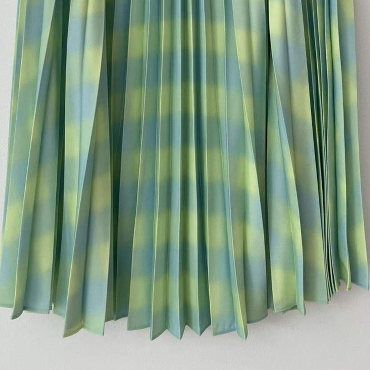 Proenza Schouler White Label DIFFUSED GINGHAM georgette pleated skirt.