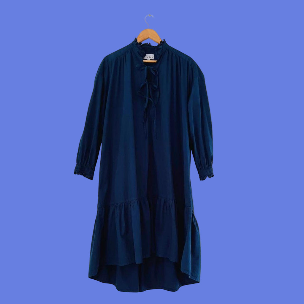 SUKU Home Midi Smock Dress in Navy.
