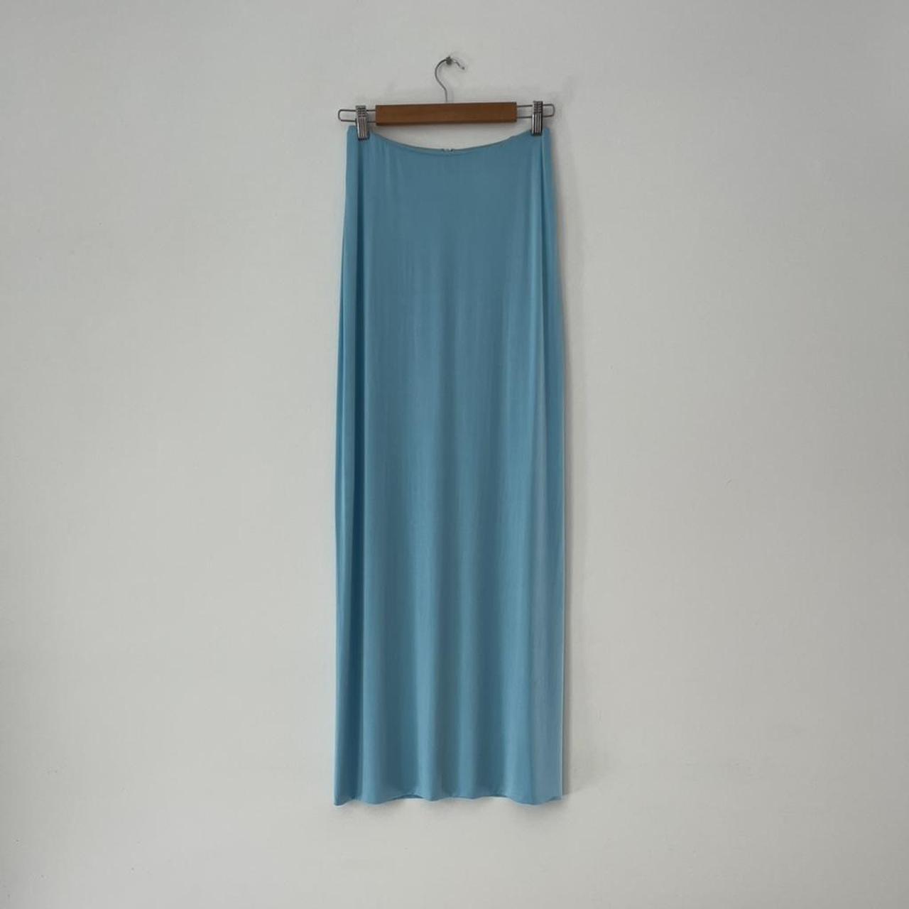 Paris Georgia STRAIGHT LINE Skirt in Iris Blue.