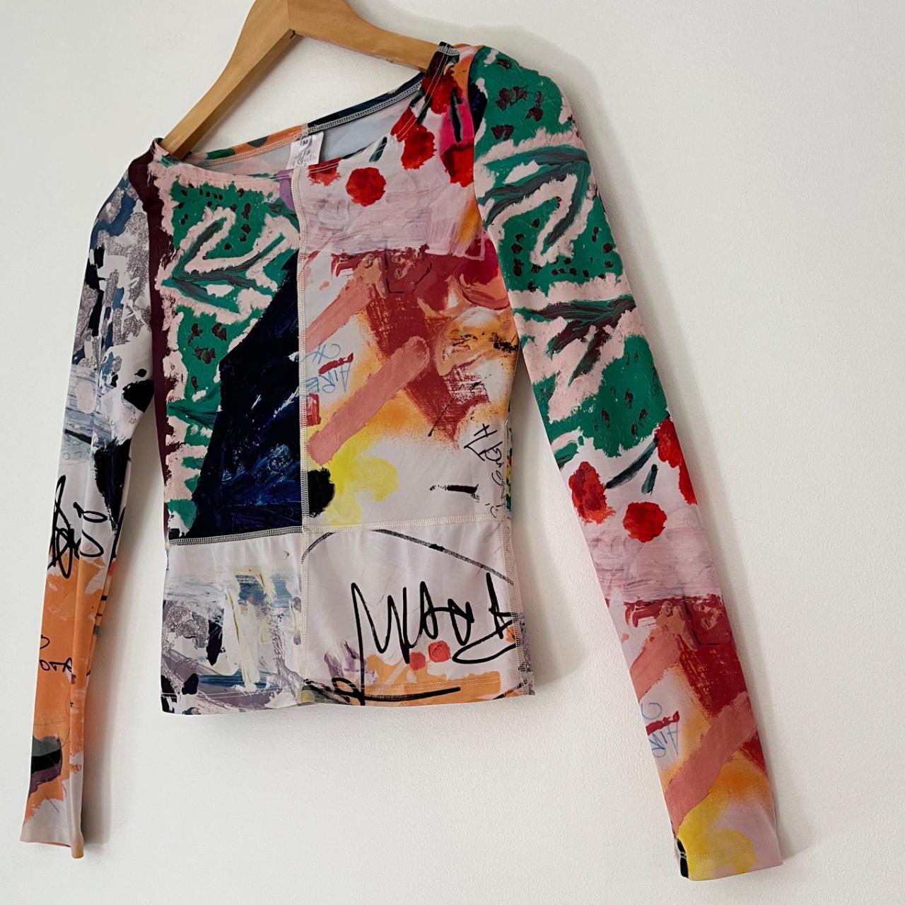 All Is A Gentle Spring RAINBOW FLEX Tapestry Long Sleeve Top Size M.