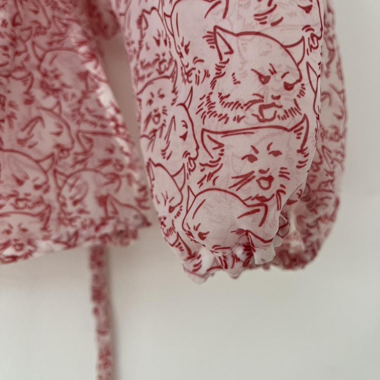 Shrimps CORDELIA Cat-Print Organza Wrap Top.