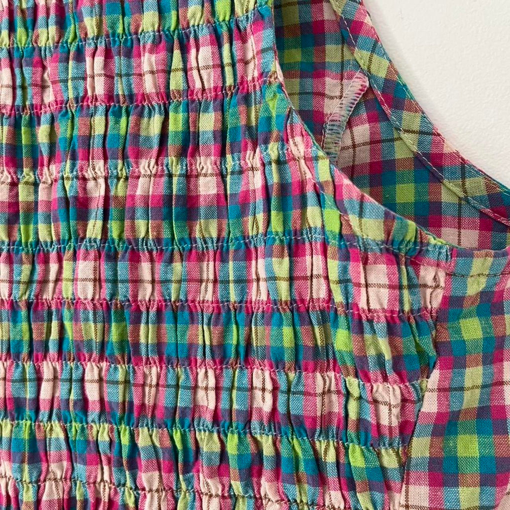 Katharina Lou Plaid Shirred Crop Top.