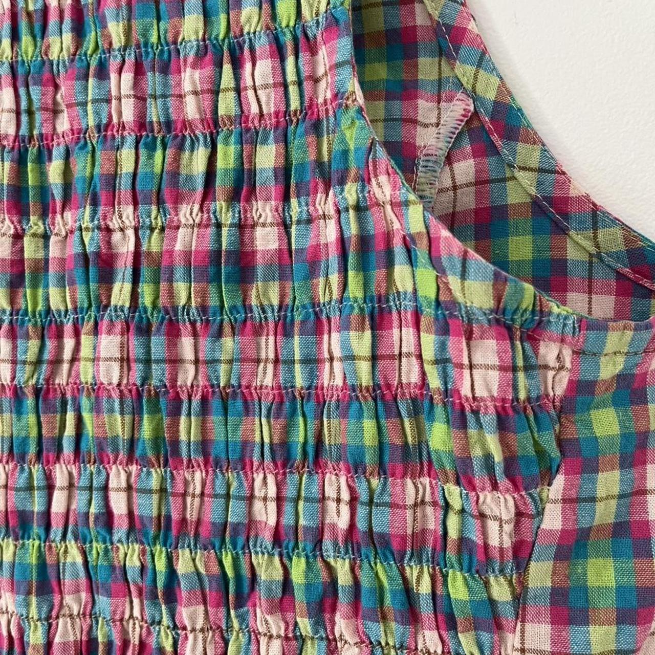 Katharina Lou Plaid Shirred Crop Top.