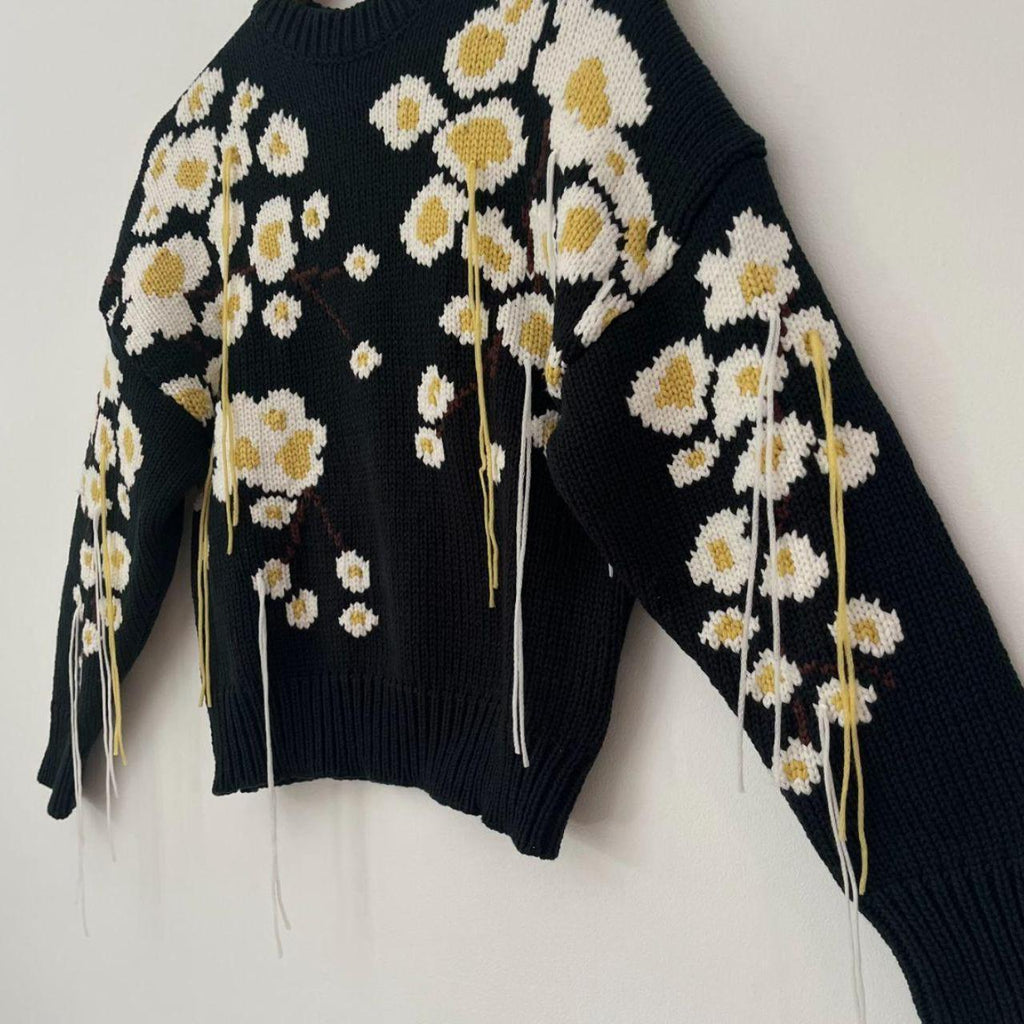 Enföld WINTER SAKURA Knit in Dark Green.