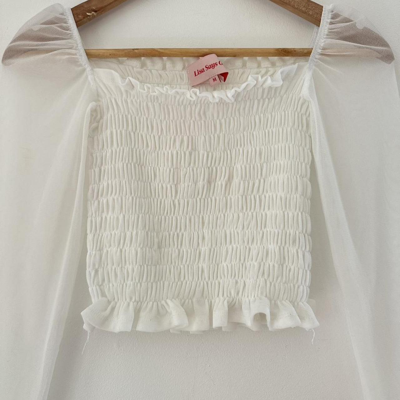 Lisa Says Gah Shirred Crop Top Size M.