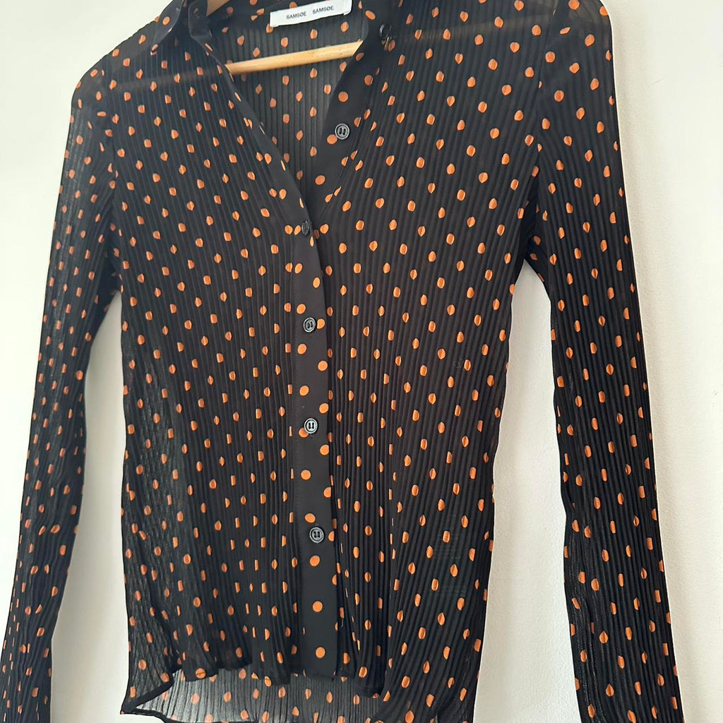 Samsoe Samsoe MATHILDE Dotted Pleated Shirt.