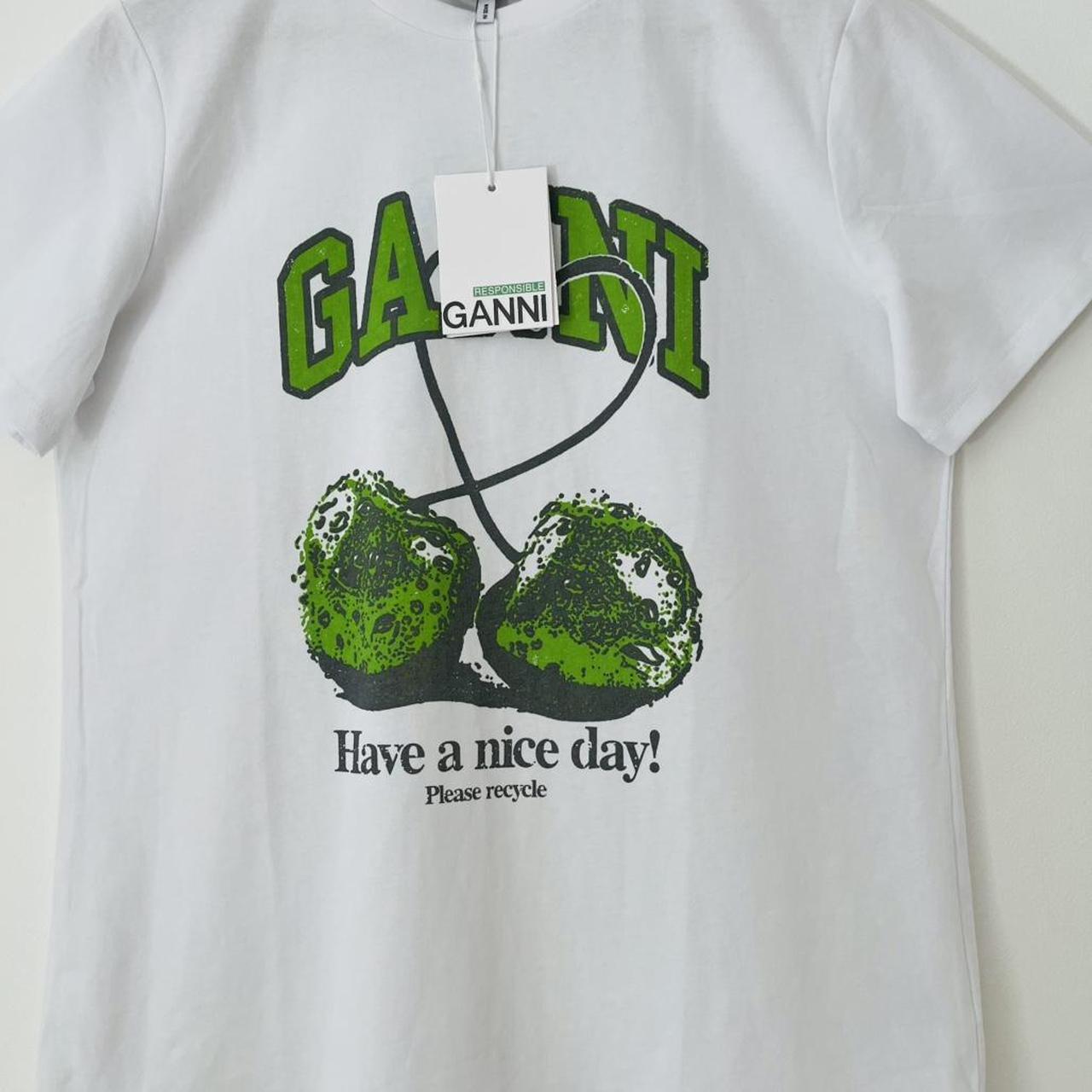 Ganni BNWT Basic Jersey Cherry Relaxed T-Shirt.