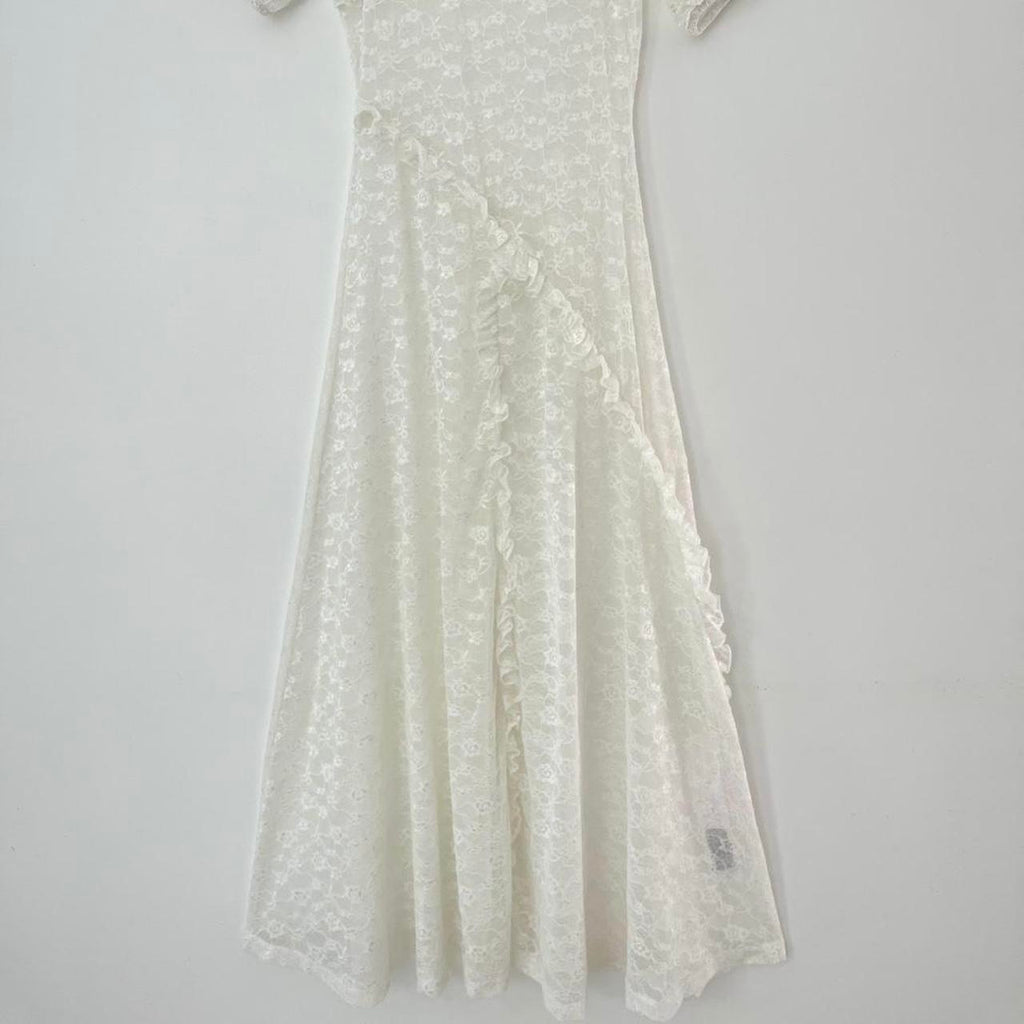 Damson Madder LEILA Flower Lace Maxi Dress.