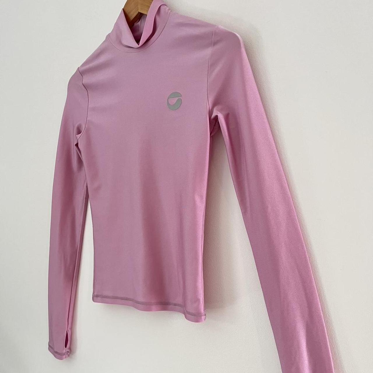 Coperni Tight High Neck Top in Pink.