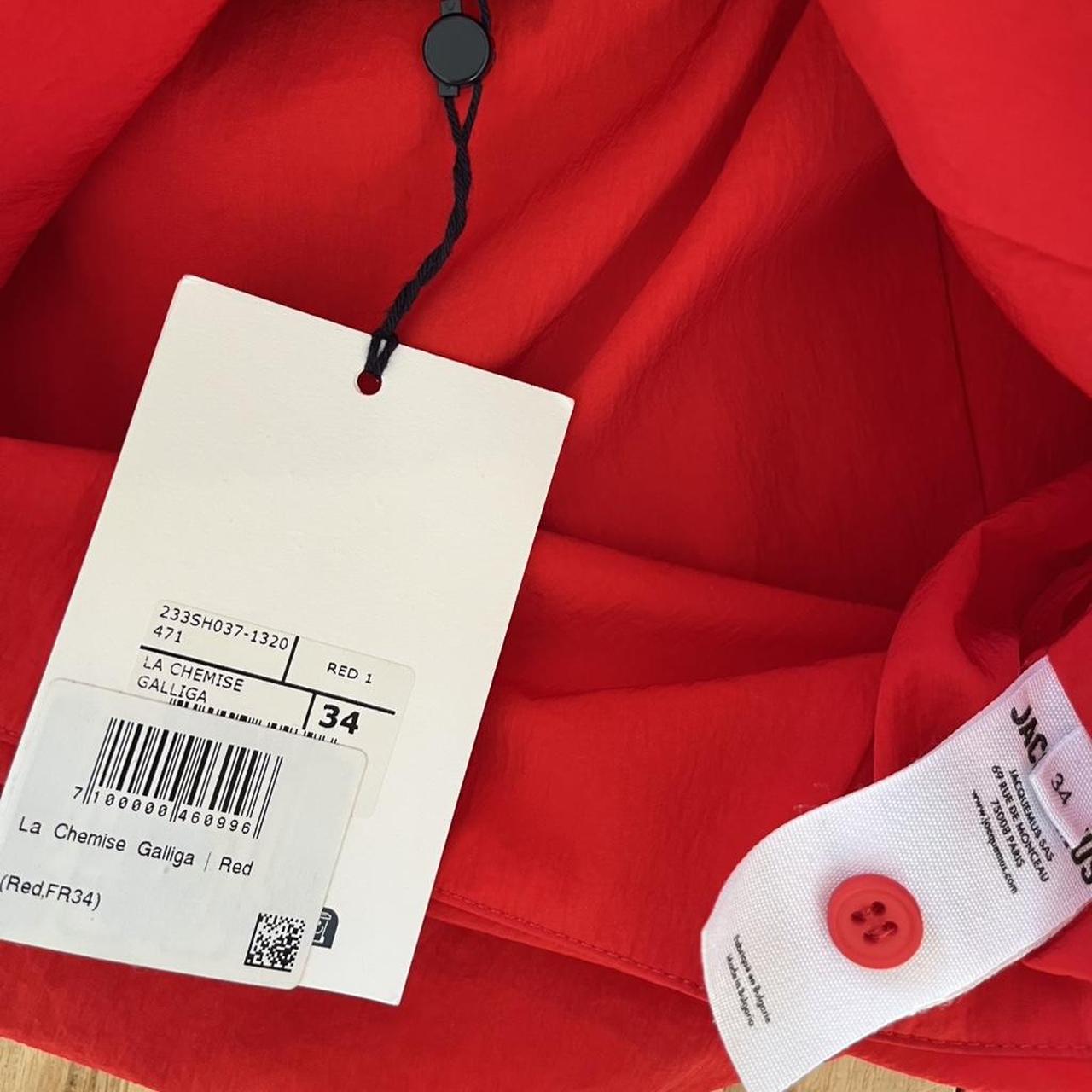 Jacquemus BNWT LA CHEMISE GALLIGA Cropped Blouse in Red.
