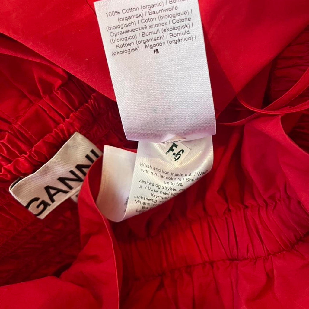 Ganni Cold-shoulder Ruffled Cotton Midi Dress.