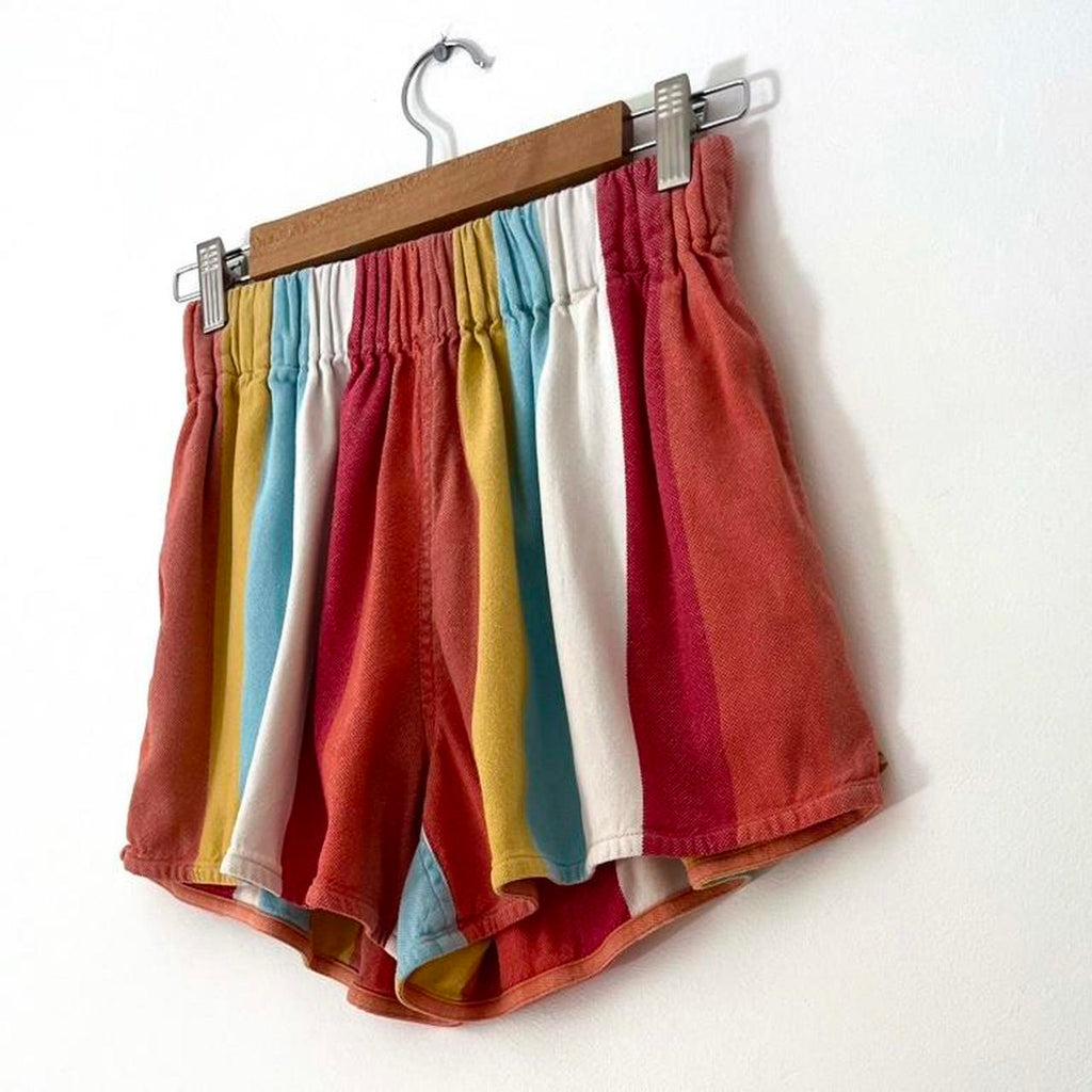 Lucy Folk Striped Shorts in Multicolour.