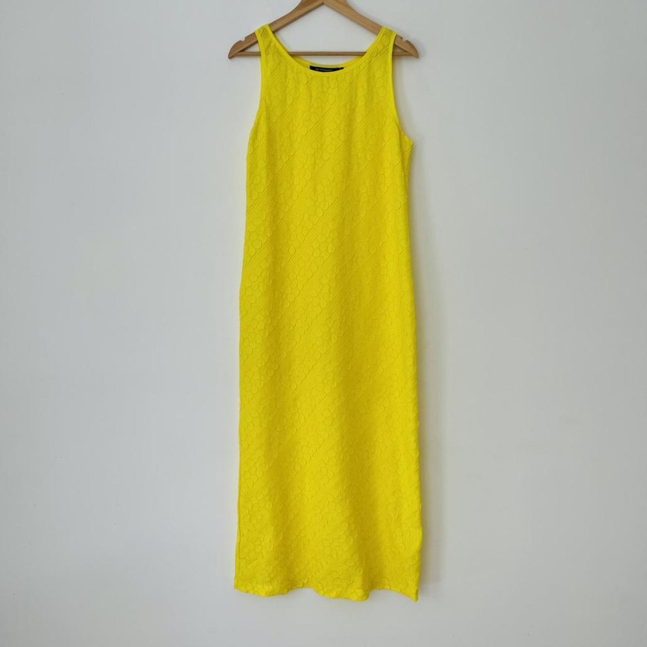 Alpha60 Floral Pleated Maxi Dress in Yellow.
