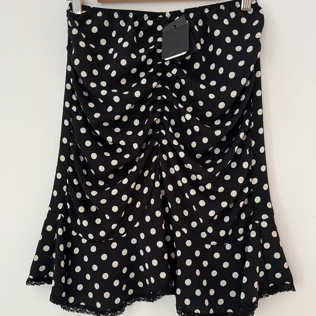 Anna Sui BNWT RUCHED Polka Dot Skirt.