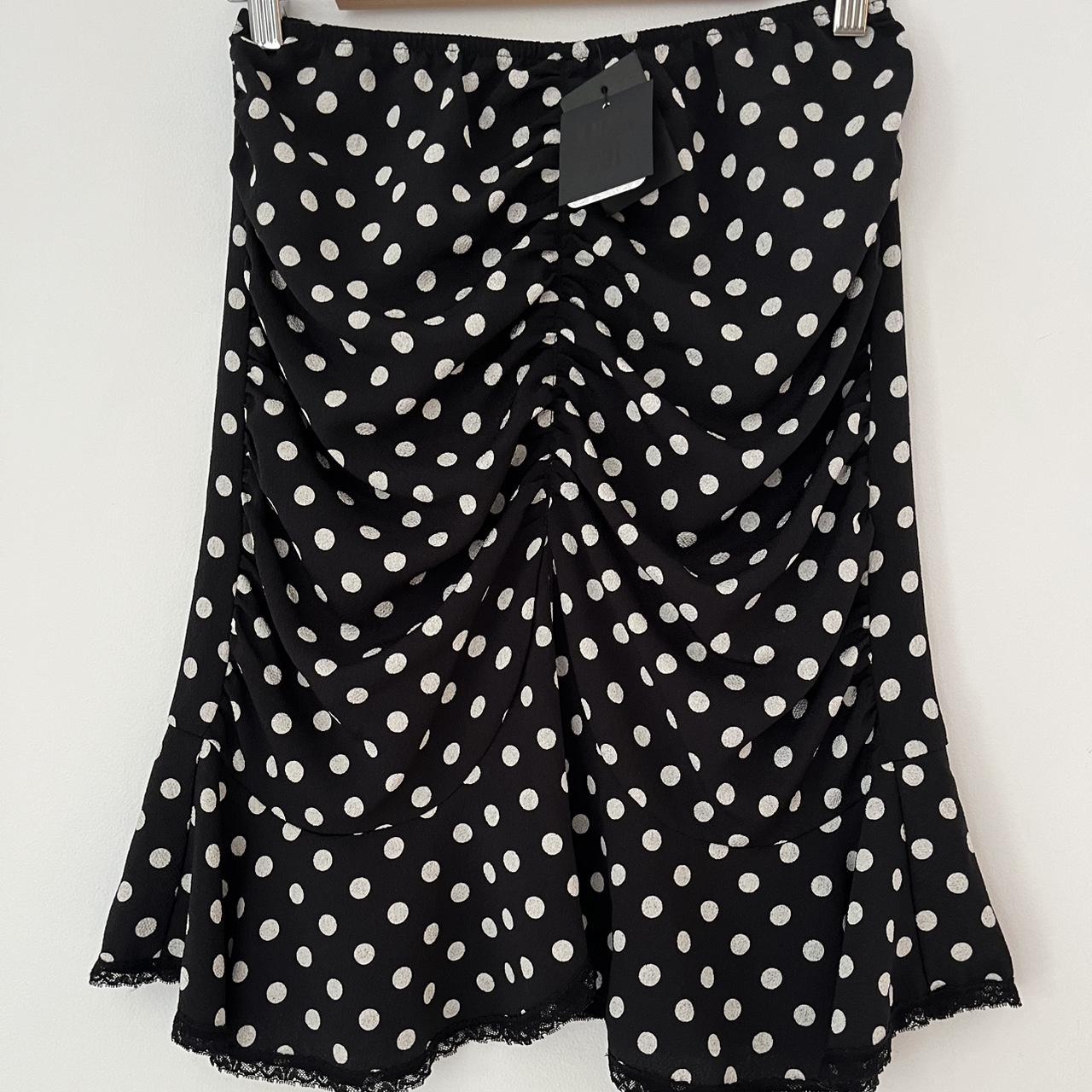 Anna Sui BNWT RUCHED Polka Dot Skirt.