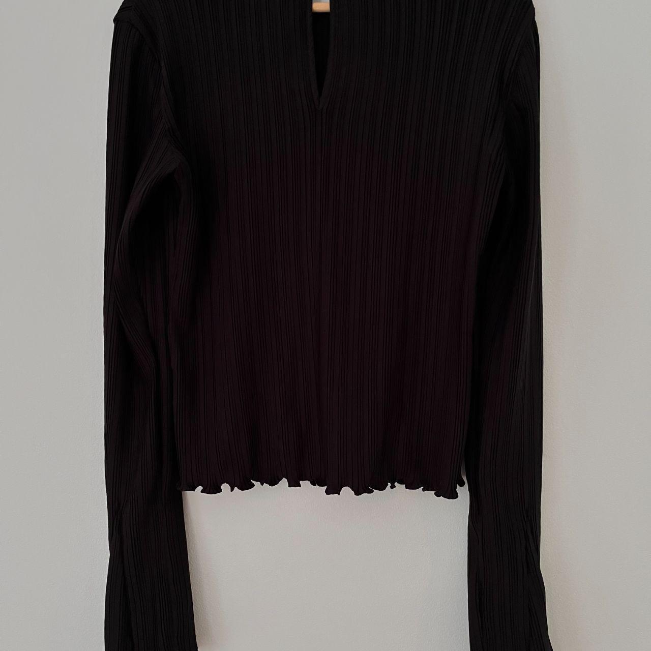 Arthur Apparel BOX PLEAT Long Sleeve Top in Black Size AU12.