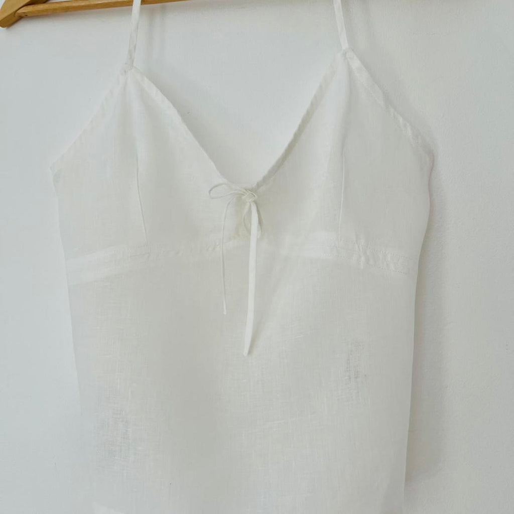Paloma Wool Linen Graphic Halter Top.